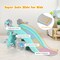Costway 4-in-1 Rocking Horse & Slide Set Toddler Slide Toy with Basketball Hoop Blue/Pink